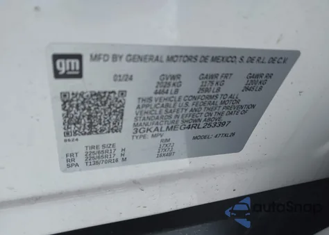 2024 GMC Terrain Fwd Sle z USA, uszkodzony, nr VIN 3GKALMEG4RL253397